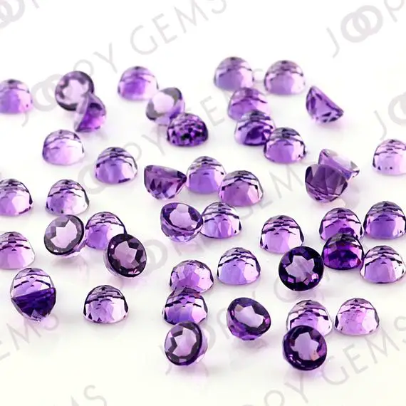 Amethyst (brazilian) Rose Cut Cabochon 6mm Round - Per Stone