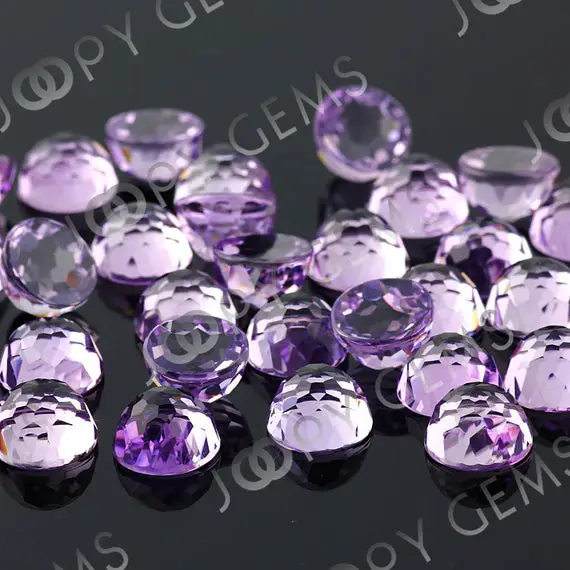 Pink Amethyst Rose Cut Round Cabochon 10mm - Per Stone