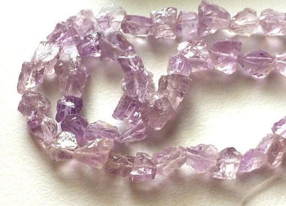 6-8mm Raw Amethyst Beads, Loose Rough Amethyst Gems, Amethyst Rough Nuggets, Natural Amethyst 7 Inch ( 1 Strand To 5 Strand Options) - Dav9