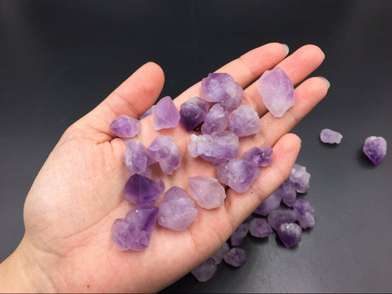 Amethyst Nuggets Amethyst Points Purple Amethyst Quartz Crystal Points Clusters Rock Loose Gemstone Raw Amethyst Supply Un-drilled 100g Bag