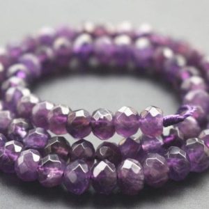 Shop Amethyst Faceted Beads! Amethyst Quartz Faceted Rondelle Beads,Natural Amethyst Quartz  Beads,15 inches one starand | Natural genuine faceted Amethyst beads for beading and jewelry making.  #jewelry #beads #beadedjewelry #diyjewelry #jewelrymaking #beadstore #beading #affiliate #ad