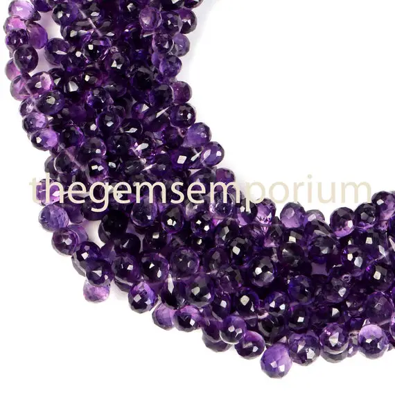 Amethyst Faceted Briolette Drops Shape Beads, Amethyst Drops Shape Beads, Amethyst Faceted Beads, Amethyst Briolette Beads, Amethyst Beads