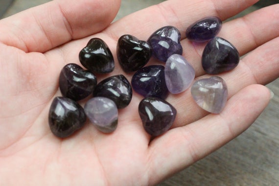 Amethyst Puffy 15 Mm Heart Crystal K254