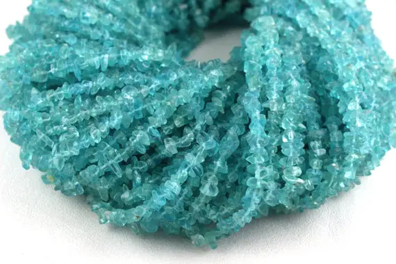 16" Long Natural Apatite Chips Beads,uncut Beads,blue Apatite Beads,4-6 Mm,jewelry Making,polished Smooth Beads,gemstone ,wholesale Price