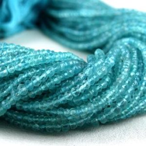 Shop Apatite Faceted Beads! Best Quality 1 Strand Natural Apatite Rondelle Faceted Beads, 4-4.5 MM, Blue Apatite Gemstone, 13" Long, Birthstone Beads,Wholesale Price | Natural genuine faceted Apatite beads for beading and jewelry making.  #jewelry #beads #beadedjewelry #diyjewelry #jewelrymaking #beadstore #beading #affiliate #ad