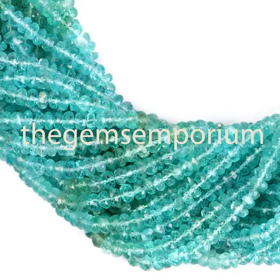Apatite Faceted Rondelle Beads, Apatite Rondelle Beads, Apatite Faceted Beads, Apatoite Faceted Rondelle, Apatite Beads