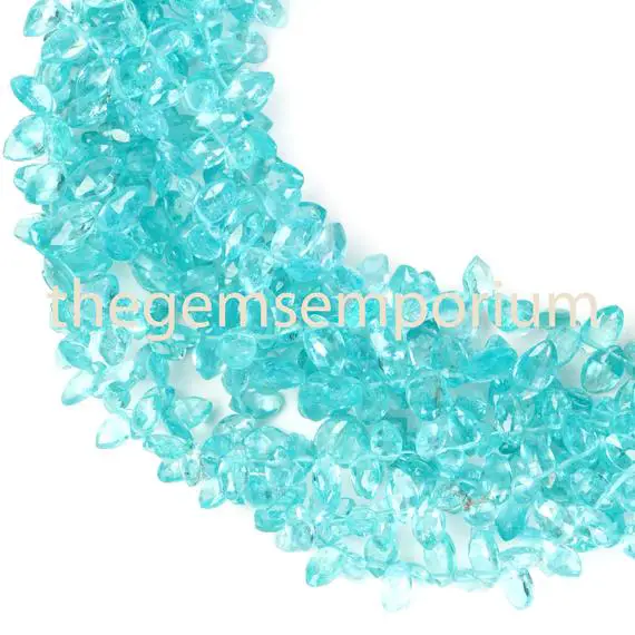 Apatite Marquise Shape Gemstone Briolettes, Apatite Faceted Gemstone Beads, Aaa Quality, Natural Gems & Beads, Gemstone For Jewelry Making