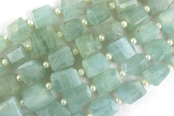 Good Quality 13" Long Natural Aquamarine Faceted Nuggets,21 Piece,aquamarine Gemstone,aquamarine Nuggets Shape,8x11-12x15 Mm,wholesale Price