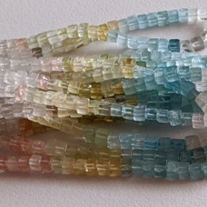 Shop Aquamarine Bead Shapes! 4-4.5mm Multi Aquamarine Plain Box Beads, Multi Aquamarine Cube Beads, Multi Aquamarine Square Box for Jewelry (8IN To 16IN Options) – AAG93 | Natural genuine other-shape Aquamarine beads for beading and jewelry making.  #jewelry #beads #beadedjewelry #diyjewelry #jewelrymaking #beadstore #beading #affiliate #ad