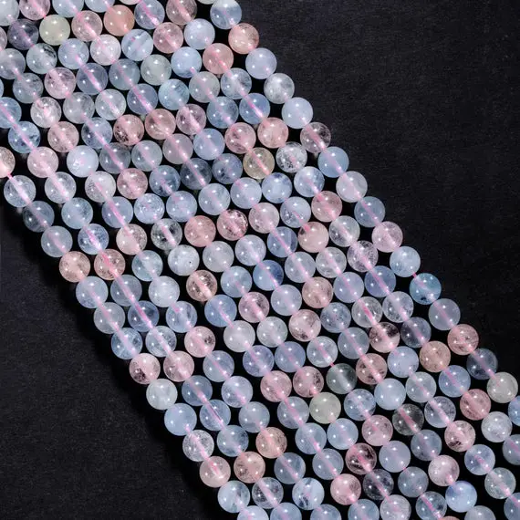 Natural Multi Beryl Beads, Multi Aquamarine Smooth Beads, Multi Color Round Gemstone Beads, Candy Aquamarine Beads, Jewelry Making Beads