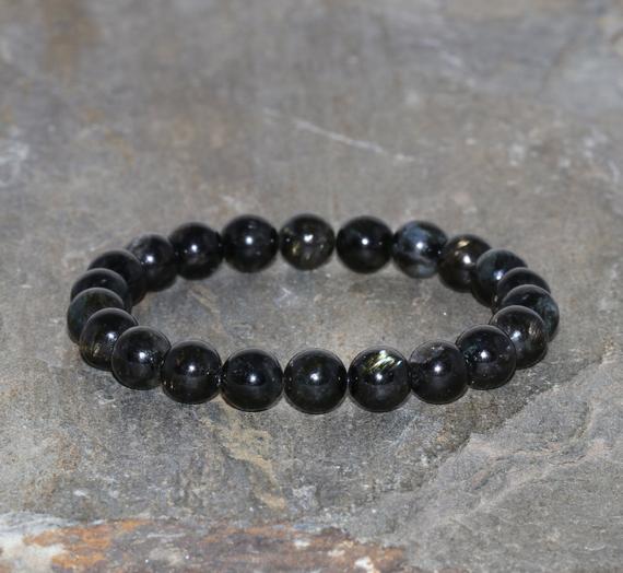 Chunky Astrophyllite Bracelet 8mm High Grade Astrophyllite Beaded Gemstone Bracelet Black Bracelet Star Lear Bracelet Gift Bracelet Unisex