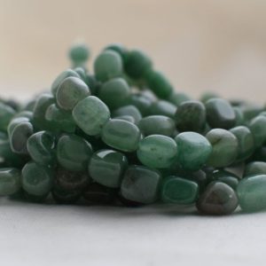 High Quality Grade A Natural Green Aventurine Semi-precious Gemstone Pebble Tumbled stone Nugget Beads 7mm-10mm – 15" strand | Natural genuine chip Aventurine beads for beading and jewelry making.  #jewelry #beads #beadedjewelry #diyjewelry #jewelrymaking #beadstore #beading #affiliate #ad