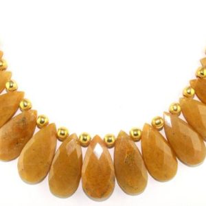 Shop Aventurine Bead Shapes! Best Quality 1 Strand Natural Yellow Aventurine Pear Shape Faceted 11×24-13×26.5mm Approx,Strand,Aventurine Beads,Natural Aventurine,Faceted | Natural genuine other-shape Aventurine beads for beading and jewelry making.  #jewelry #beads #beadedjewelry #diyjewelry #jewelrymaking #beadstore #beading #affiliate #ad