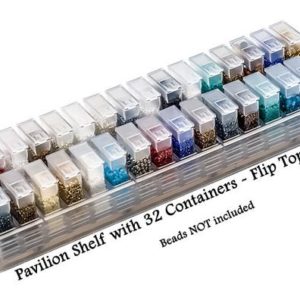 Shop Storage for Beading Supplies! Bead Pavilion Shelf Flip Top with 32 1-1/2" Flip Top Containers & Caps – Bead Storage Organizer | Shop jewelry making and beading supplies, tools & findings for DIY jewelry making and crafts. #jewelrymaking #diyjewelry #jewelrycrafts #jewelrysupplies #beading #affiliate #ad