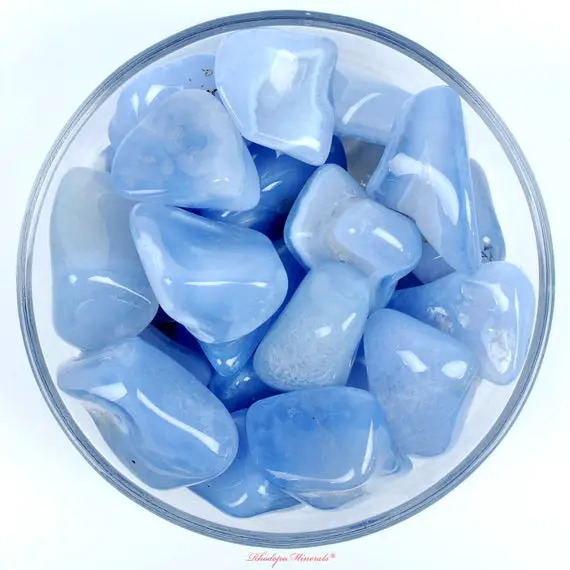 Blue Chalcedony Tumbled Stone, Chalcedony, Tumbled Stones,stones, Crystals, Rocks, Gifts, Gemstones, Gems, Zodiac Crystals, Healing Crystals