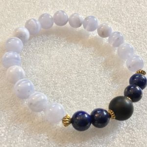Shop Blue Lace Agate Bracelets! Blue Lace Agate Lapis Lazuli Beaded Bracelet Healing Crystals and Stones Bracelets for Women, Gift for Her, Reiki, 8 mm Crazy Lace Agate | Natural genuine Blue Lace Agate bracelets. Buy crystal jewelry, handmade handcrafted artisan jewelry for women.  Unique handmade gift ideas. #jewelry #beadedbracelets #beadedjewelry #gift #shopping #handmadejewelry #fashion #style #product #bracelets #affiliate #ad