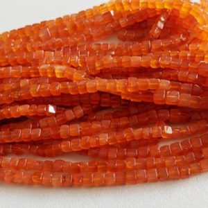 4-4.5mm Carnelian Plain Box Beads, Natural Carnelian Cube Beads, Carnelian Square Box Beads for Jewelry (1Strand – 5 Strands) – AAG94 | Natural genuine other-shape Gemstone beads for beading and jewelry making.  #jewelry #beads #beadedjewelry #diyjewelry #jewelrymaking #beadstore #beading #affiliate #ad