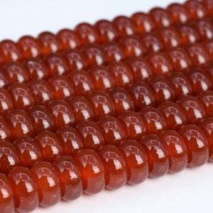 Shop Carnelian Rondelle Beads! Genuine Natural Carnelian Loose Beads Rondelle Shape 4x3mm 6x3mm 8x4mm | Natural genuine rondelle Carnelian beads for beading and jewelry making.  #jewelry #beads #beadedjewelry #diyjewelry #jewelrymaking #beadstore #beading #affiliate #ad
