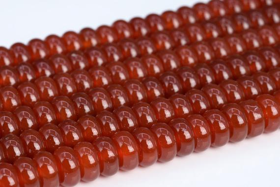 Genuine Natural Carnelian Loose Beads Rondelle Shape 4x3mm 6x3mm 8x4mm