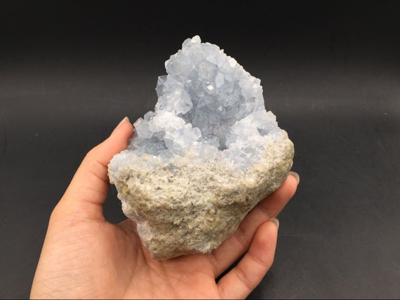 Raw Celestite Crystal Geode Cluster Light Blue Celestite Geode Angelic Crystal Celestite Geode Celestite Cluster Healing Crystal Cd-c10