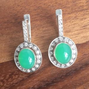 Shop Chrysoprase Earrings! Chrysoprase Earrings, Natural Chrysoprase, Vintage Earrings, May Birthstone, Unique Earrings, May Earrings, Silver Earrings, Chrysoprase | Natural genuine Chrysoprase earrings. Buy crystal jewelry, handmade handcrafted artisan jewelry for women.  Unique handmade gift ideas. #jewelry #beadedearrings #beadedjewelry #gift #shopping #handmadejewelry #fashion #style #product #earrings #affiliate #ad
