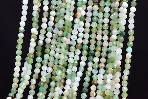 Genuine Natural Multicolor Chrysoprase / Australian Jade Loose Beads Faceted Round Shape 2mm