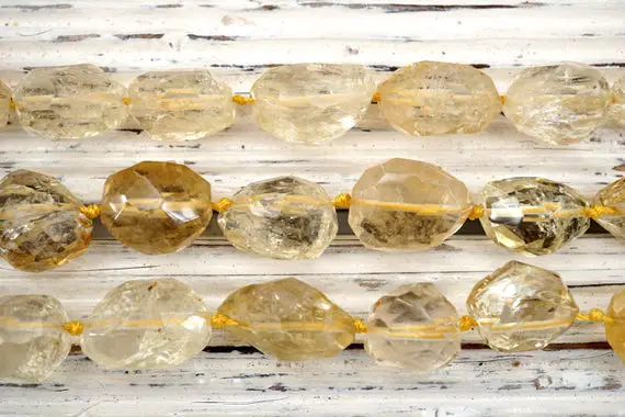 Natural Citrine Quartz Faceted Beads Aa Grade 14-17mm (etb01468)  Healing Crystals/unique Jewelry/vintage Jewelry/gemstone Necklace
