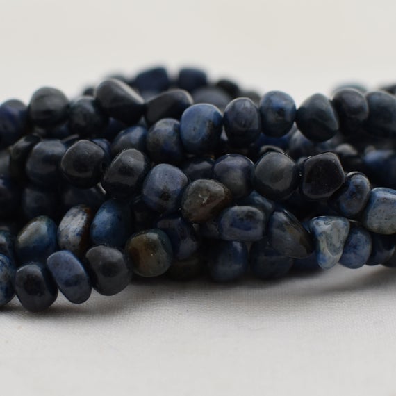 Dumortierite  Gemstone Tumbled Stone Nugget Pebble Beads - 5mm - 8mm - 15" Strand