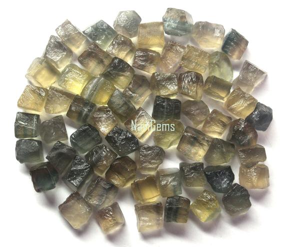 Aaa Quality 50 Piece Natural Fluorite Rough, Rough Gemstone,making Jewelry,6-8 Mm ,undrilled Loose Gemstone,gift For Her,wholesale Price