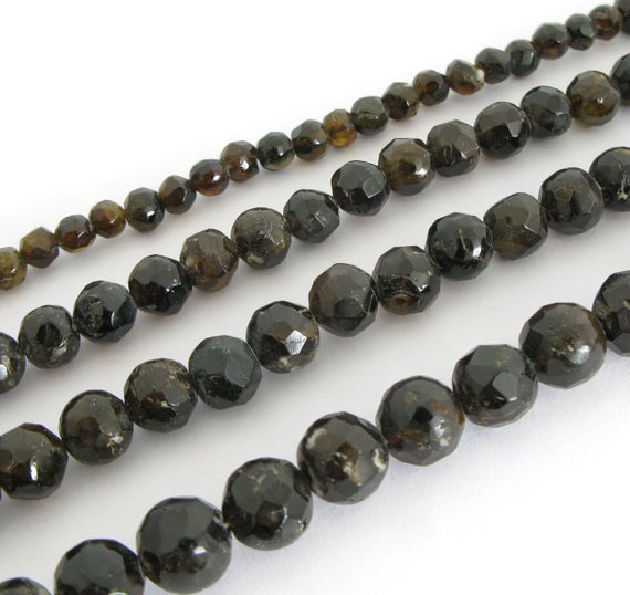 Grossular Garnet Beads,  5mm, 6mm, 7mm, 8mm Faceted Round Garnet Beads, Genuine Garnets,  Faceted Gemstone Beads, Full Strand, Garnet207