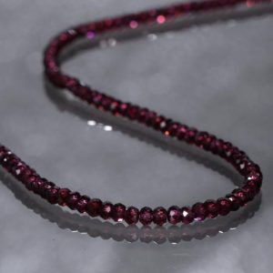 Shop Garnet Necklaces! Natural Purple Garnet Necklace, Garnet Rondelle Necklace, Minimalist Necklace For Girlfriend, Birthstone Jewelry Gift, Garnet Beads Jewelry | Natural genuine Garnet necklaces. Buy crystal jewelry, handmade handcrafted artisan jewelry for women.  Unique handmade gift ideas. #jewelry #beadednecklaces #beadedjewelry #gift #shopping #handmadejewelry #fashion #style #product #necklaces #affiliate #ad