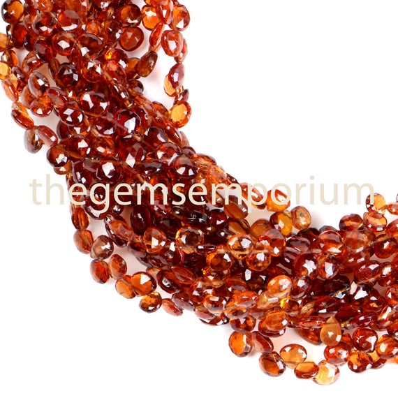 Spessartine Garnet Faceted Heart Shape, Garnet Shaded Gemstone Beads, Extra Fine, Aaa Quality, Natural Gemstone Beads