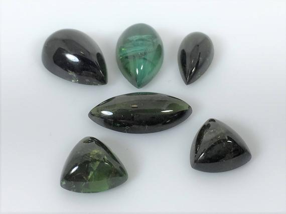 Green Tourmaline Cabochon Suite, 18.11 Carat Total Weight