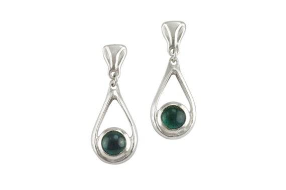 Green Tourmaline Earrings, Blue Green Tourmaline Drop Earrings, Tourmaline Jewelry, October Birthstone