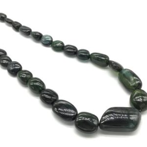 Shop Green Tourmaline Necklaces! Green tourmaline Plain Tumble Natural Gemstone Necklace | Natural genuine Green Tourmaline necklaces. Buy crystal jewelry, handmade handcrafted artisan jewelry for women.  Unique handmade gift ideas. #jewelry #beadednecklaces #beadedjewelry #gift #shopping #handmadejewelry #fashion #style #product #necklaces #affiliate #ad