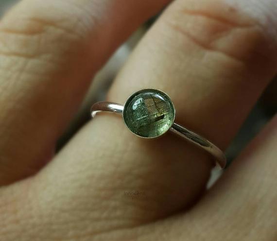 Green Tourmaline Ring, October Birthstone Ring, Green Gemstone Ring, October Gift,verdelite Tourmaline Ring
