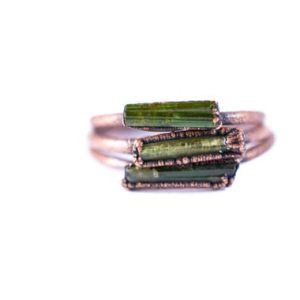 Shop Green Tourmaline Jewelry! Raw tourmaline ring | Green tourmaline crystal ring | Electroformed tourmaline ring | Raw stone ring | Raw tourmaline jewelry | Natural genuine Green Tourmaline jewelry. Buy crystal jewelry, handmade handcrafted artisan jewelry for women.  Unique handmade gift ideas. #jewelry #beadedjewelry #beadedjewelry #gift #shopping #handmadejewelry #fashion #style #product #jewelry #affiliate #ad