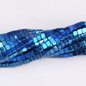 Shop Hematite Bead Shapes! 1MM Blue Hematite Beads Cube Grade AAA Natural Gemstone Full Strand Loose Beads 15.5" BULK LOT 1,3,5,10 and 50 (104714-1278) | Natural genuine other-shape Hematite beads for beading and jewelry making.  #jewelry #beads #beadedjewelry #diyjewelry #jewelrymaking #beadstore #beading #affiliate #ad