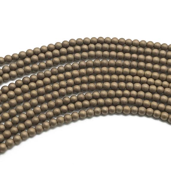 Matte Bronze Hematite Beads, Round Hematite Jewelry, 2mm, 3mm, 4mm