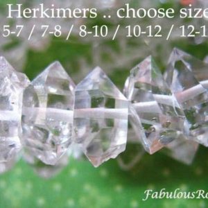 Shop Herkimer Diamond Beads! 5-100 pcs/ Herkimer Diamonds Herkimer Nuggets Herkimer Beads / 5-7, 7-8 8-10 10-12 12-14 mm, Natural Double Terminated Clear Quartz Crystals | Natural genuine chip Herkimer Diamond beads for beading and jewelry making.  #jewelry #beads #beadedjewelry #diyjewelry #jewelrymaking #beadstore #beading #affiliate #ad