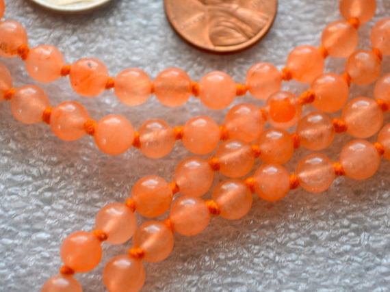 108 Beads Healing Mala Necklace, 7 Chakra Orange Jade Tassel Necklace, Meditation Spiritual Protection,natural Stone Mala Prayer Beads