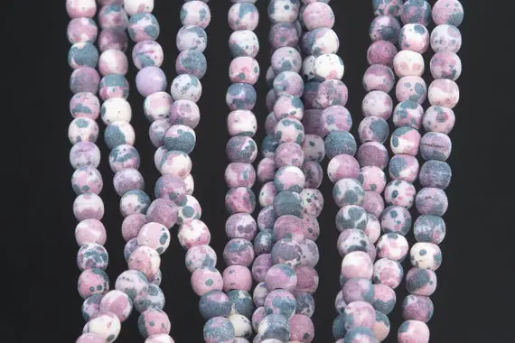 Matte Purple Rain Flower Jade Loose Beads Apple Shape 4mm