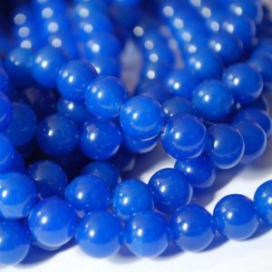 Shop Jade Round Beads! High Quality Blue Jade (dyed) Semi-precious Gemstone Round Beads – 4mm, 6mm, 8mm, 10mm sizes – 15" strand | Natural genuine round Jade beads for beading and jewelry making.  #jewelry #beads #beadedjewelry #diyjewelry #jewelrymaking #beadstore #beading #affiliate #ad