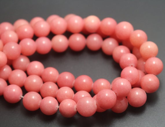 Peach Jade Smooth Round Beads,4mm/6mm/8mm/10mm/12mm Candy Jade Beads,15 Inches One Starand