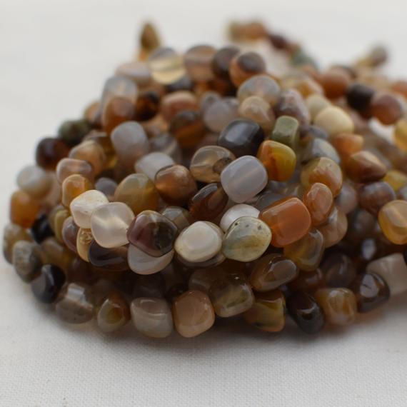 High Quality Grade A Natural Wood Jasper Semi-precious Gemstone Tumbled Stone Nugget Pebble Beads - 5mm - 8mm - 15" Strand