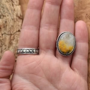 Boho Ring in Bumble Bee Jasper – Bumble Bee Jasper Ring – Silversmith Ring | Natural genuine Gemstone rings, simple unique handcrafted gemstone rings. #rings #jewelry #shopping #gift #handmade #fashion #style #affiliate #ad