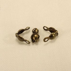 Shop Bead Tips & Knot Covers! Knot Cover 8mm Antique Bronze Tone Iron Based Clamshell Style with Two Closed Bails Bead Tip Jewelry Findings – 1053 | Shop jewelry making and beading supplies, tools & findings for DIY jewelry making and crafts. #jewelrymaking #diyjewelry #jewelrycrafts #jewelrysupplies #beading #affiliate #ad