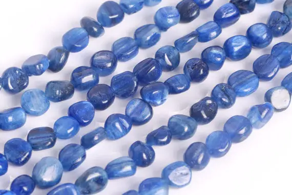 Genuine Natural Kyanite Loose Beads South Africa Grade Aa Pebble Nugget Shape 6-8mm