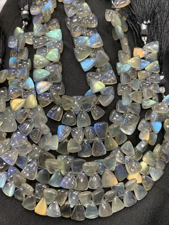 Independence Day Sale New Brand Natural Labradorite 8 Inches 8/10-9/12mm Triangle Shape Side Drilled Beads An Amazing Item