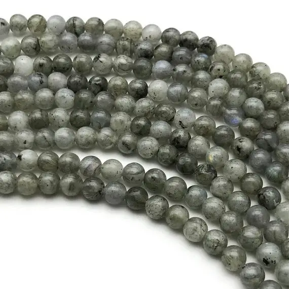6mm Gray Labradorite Beads, Round Gemstone Beads, Wholesale Beads